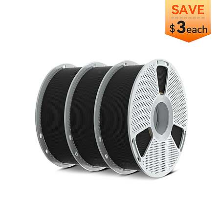 3-Pk 1KG SUNLU Nylon-6 Carbon Fiber (PA6-CF) 3D Printer Filament (Black) $49 + Free S&H