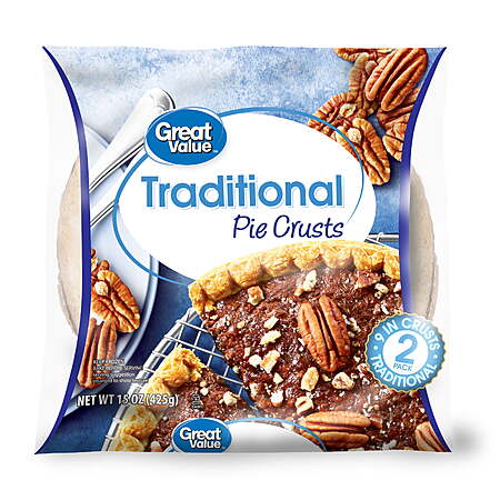 2-Ct Great Value Frozen Traditional 9″ Pie Crusts & Pans (15-Oz) $1.25