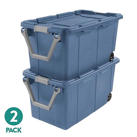 2-Pk. Sterilite 40-Gal XL Wheeled Plastic Storage Bin w/ Latch Lid & Handle $35 + Free S/H
