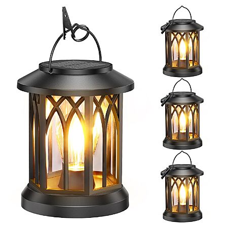 4-Pk WdtPro Solar Hanging Lantern Outdoor Lights $22.20 + Free S&H