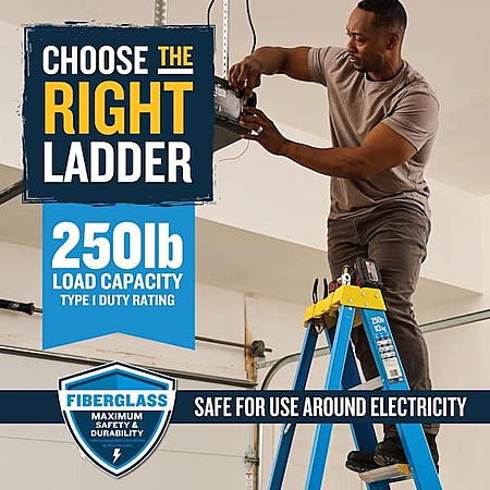 Werner 8′ Type I Duty Rated Fiberglass Step Ladder (250 Lbs. Load Capacity) $90 + Free Pickup