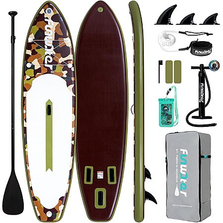 11′ x 33″ FunWater Inflatable Stand-Up Paddle Board Set (Camo) $80 + Free S&H