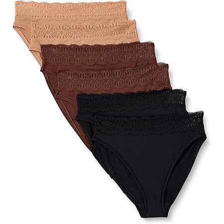 6-Pk Amazon Essentials Women’s Peached Microfiber Lace Trim Panties (Various) from $2.70