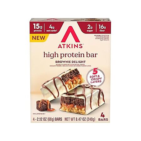 4-Ct 2.12-Oz Atkins High Protein Bar (Brownie Delight) $3.15 + Free S&H w/ Prime