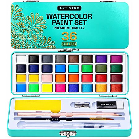 Prime Members: 36-Color ARTISTRO Watercolor Paint Set w/ Brush Pens $9.50 w/ S&S